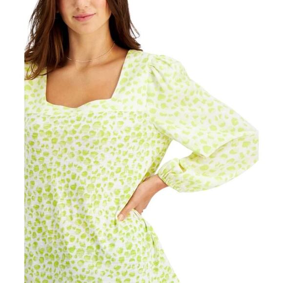 Style & Co women’s Lime and White leopard print shirt size XXL NWT - Picture 3 of 9